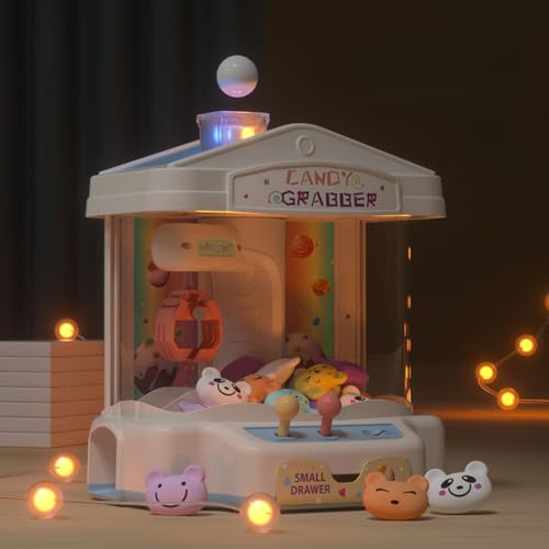 Siairo Candy Grabber para Niños Mini Máquina de Garra, Juguetes de Peluche, Juguetes Máquina Gancho Garras con Música, Navidad, Regalos para Niños