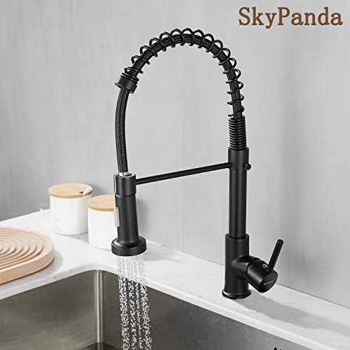 Grifo-de-cocina-fregadero-con-pulverizador-extraible-grifo-de-resorte-material-de-cobre-modo-dual-giratorio-y-agua-fria-con-cabezal-pulverizador-de-doble-funcion-color-negro-mate