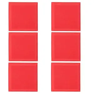 High Density Soundproofing Foam, 6Pcs Soundproofing Foam Block Acoustic Panels Sponge Piano Room Recording Studio Accessory(Red)
