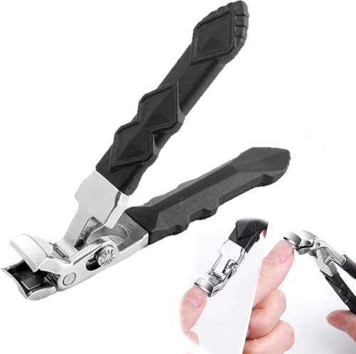 New Elbow Nail Clipper, Stainless Steel Long Handle Nail Clipper, Large Opening Grip Manicure Clipper Manicure Clipper Set, Ergonomic Angled Head Toenail Clipper for Seniors Thick Toenails