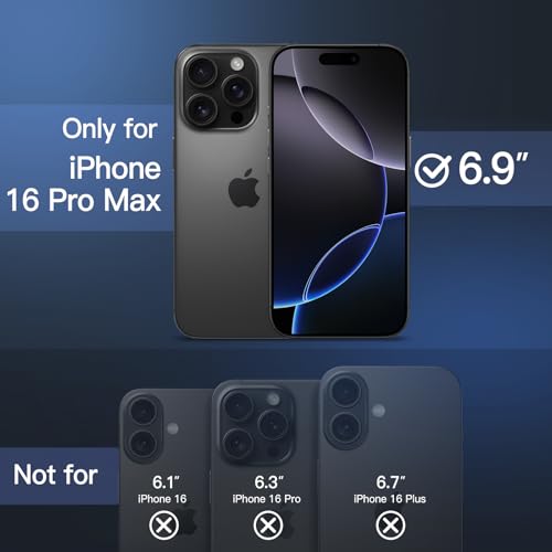 JETech Funda Magnética para iPhone 16 Pro MAX 6,9 Pulgadas con Botón Captura Control Cámara, Compatible con MagSafe, Carcasa Respaldo Translúcida Mate Slim Antigolpes (Titanio Negro) - Imagen 3