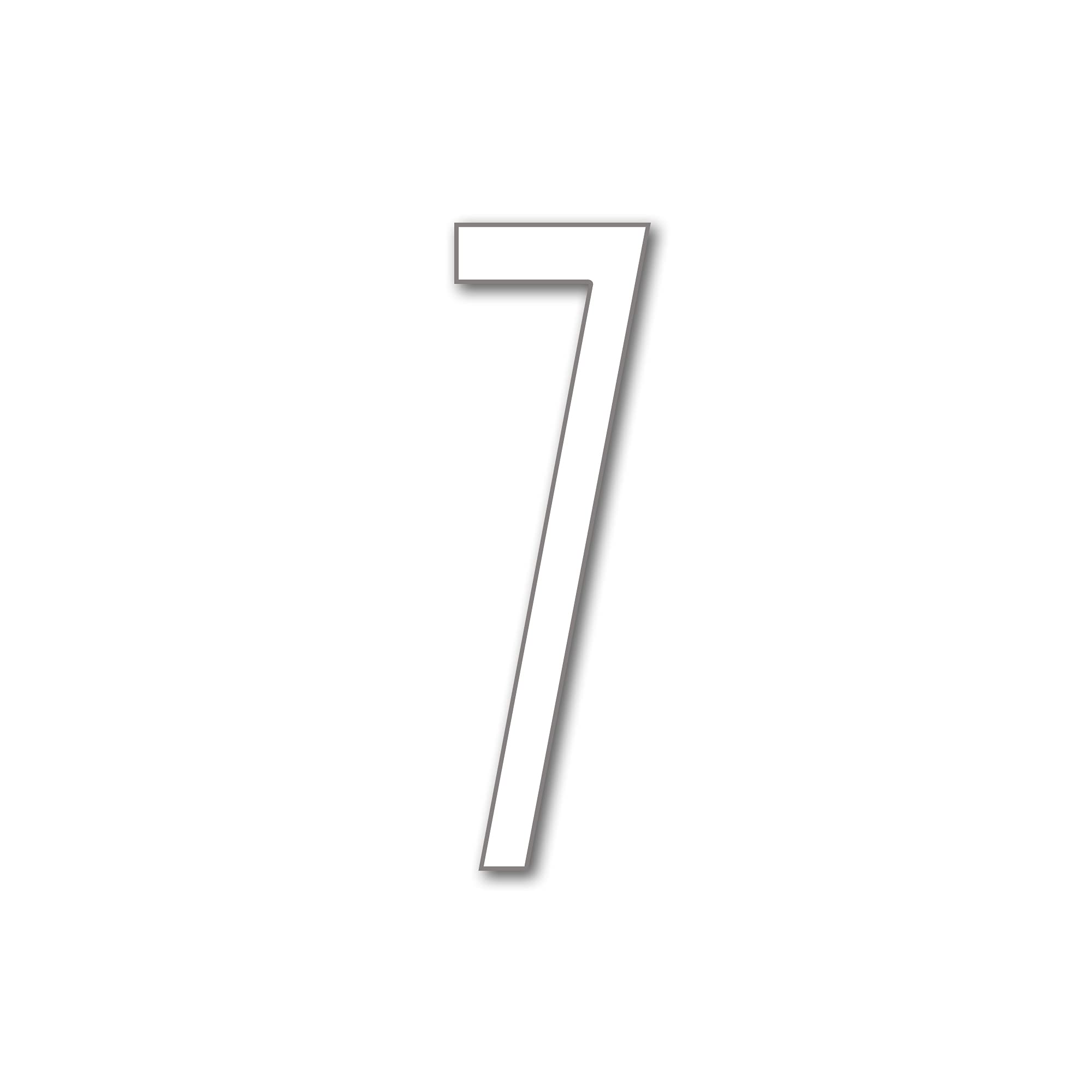 House Number 7 AVENIDA Door Numbers 3 Sizes (15, 20, 25cm / 5.9, 7.8, 9.8in) Modern Floating House Number Acrylic incl. Fixings Easy Seen, Colour:White, Size:25cm / 9.8'' / 250mm โ image 1