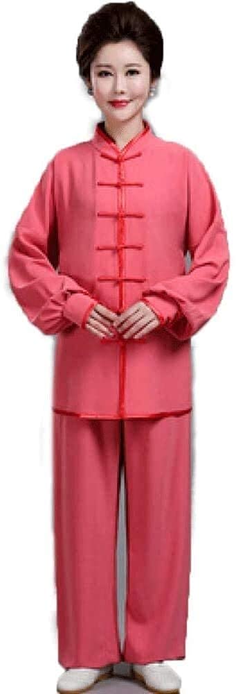 Zestaw mundurów Tai Chi Odzież Kung Fu Kostium Tang, Jednolita odzież Tai Chi, chiński strój Tang Wysokoelastyczna odzież z konopi Wiosenna i jesienna odzież do sztuk walki (kolor: czerwony, rozmiar
