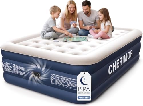 Luftbett 2 Personen Luftmatratze Camping 203x152x46CM Max.363KG | 3-Minütiges Luftmatratzen Aufblasen Verstärktes PVC Air Mattress Komfort Bett Aufblasbar für Zwei Personen
