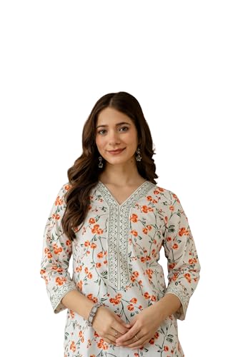 Image of New Cotton Leaf Printed Casual Straight Kurta for Women | Women Formal Kurti