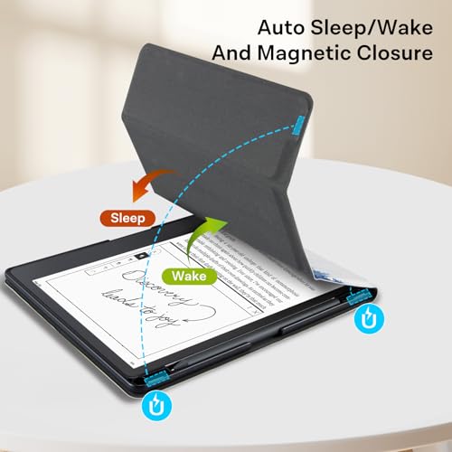 Image of CoBak Case for Tablet Reader - All New PU Leather Cover with Auto Sleep Wake Feature for Tablet Reader 10.2 inch 2022 & 2024 Released with Pen Holder (not Compatible with Remarkable),Orange Jasmine