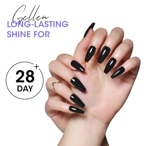 Image of Gellen Gel Top Coat and Base Coat, 2Pcs No Wipe Soak Off Nail Lamp Clear Base Top Coat Long Lasting Finish Nail Art Design Home Gel Manicure Kit
