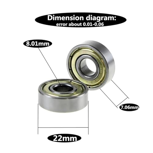 Roulement rigide à billes 608 ZZ double blindage pour les rollers - 4