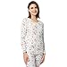 Indera Women's Combed Cotton Raschel Knit Thermal Underwear Top, Floral, Large