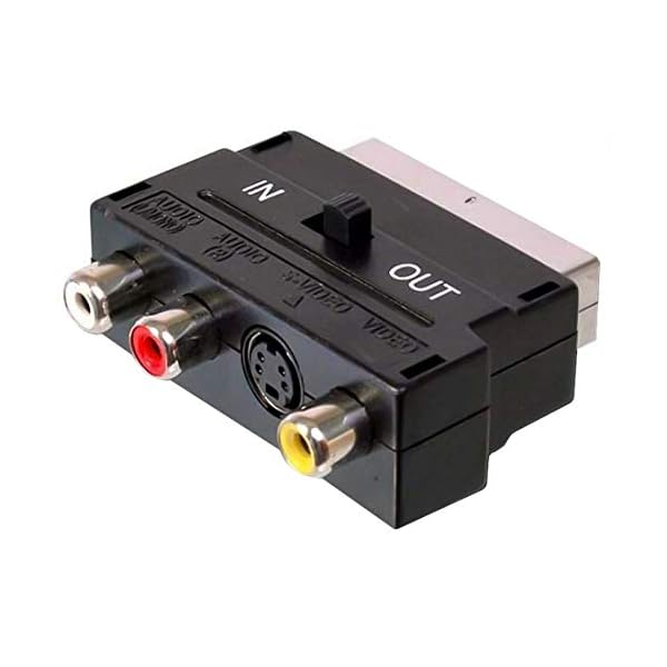 PremiumCord Adapter Scart-3x Cinch + S-Video mit in/Out-Schalter
