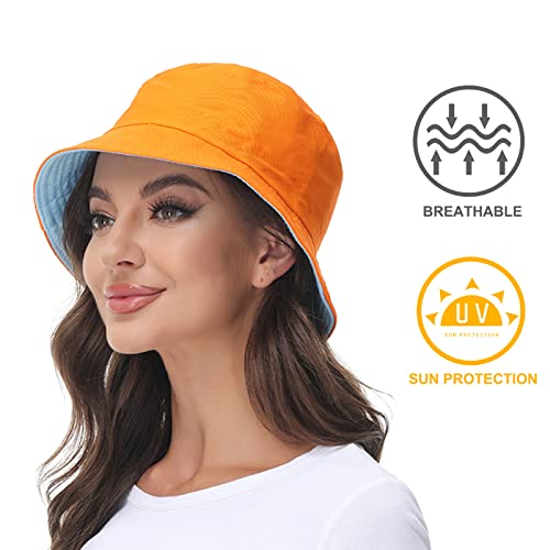 Women Reversible Bucket Hat Summer Beach Hat Outdoor Cap #TOP5