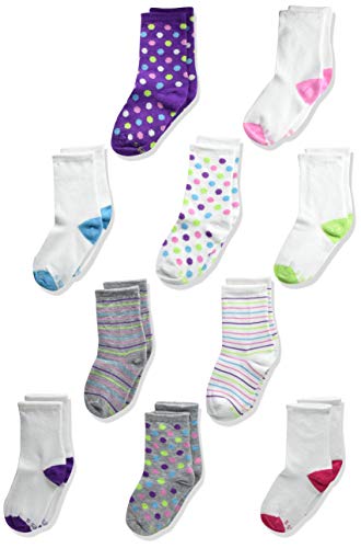 Hanes Girls' Hanes Ultimate Girls' Fashion Crew Socks, 10-Pack