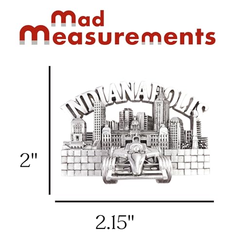 Imán de metal con diseño Indianapolis Skyline 2 x 2.15 in miniatura 2