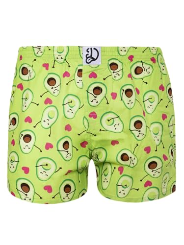 Dedoles Boxershorts Herren Unterwäsche Trunks Baumwolle lustige Designs Dinosaurier Hamster Spiele Maulwurf Geschenk, Farbe: Grün, Motiv: Avocado Boxershorts, Gr. S
