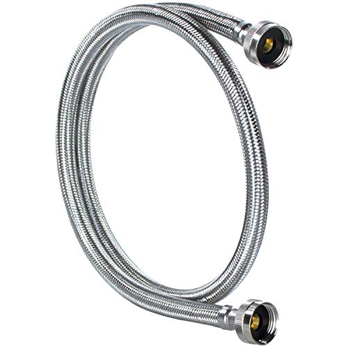 Certified Appliance Accessories Washing Machine Hose, Hot or Cold Water Supply Line, PVC Core with Premium Braided Stainless Steel (8 FT)