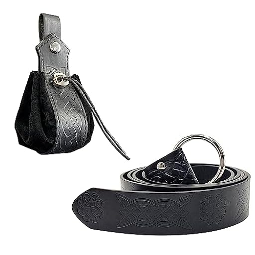 Thajaling 2 Pcs Vikingo Cinturón Medieval de cuero de imitación Bolsa de Cinturón,Retro Caballero Cinturón Set,Renacimiento Dados Drawstring Bolsa,Renacimiento LARP Accesorios (Negro) | Ya disponible en tu tienda friki favorita! En mundofriki.es!