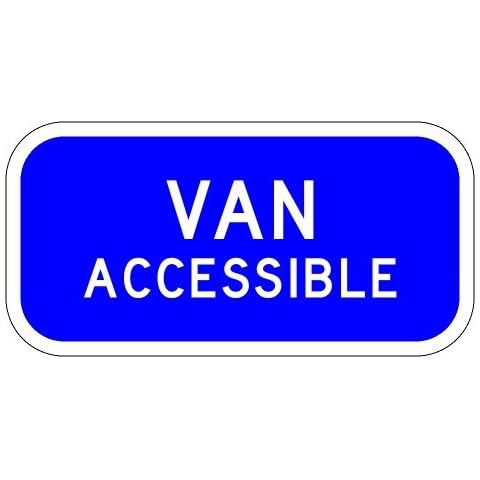 Van ACCESSIBLE Aluminum Sign. Bright Bold Wording. 6” x 12” with Reflective sheeting. Bright as a searchlight. Helps customers Know Where to Park Elite Series, Won’t Rust, Easy to Install Cover