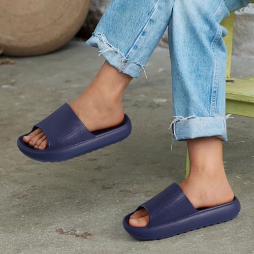 Image of Comwarm Cloud Slide Sandals for Women Men Ultra Comfort Recovery Pillow Slippers Soft Summer Beach Shoes with Low Arch Support