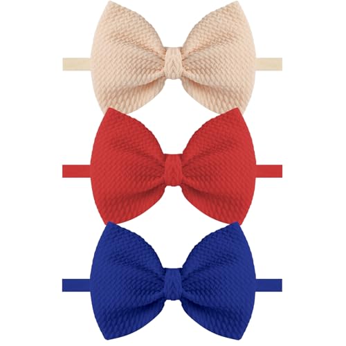 AYAOZTT Newborn Girl Bows Baby Headband 3 Package Handmase little girls toddler