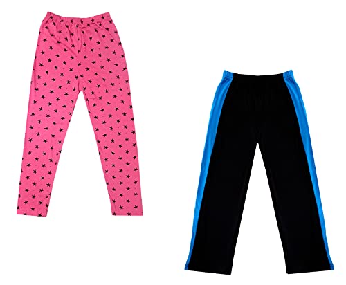 Image of IndiWeaves Boys and Girls Cotton Solid and Printed Pyjama /Pant /Trackpants [Pack of 2] Multicolor91