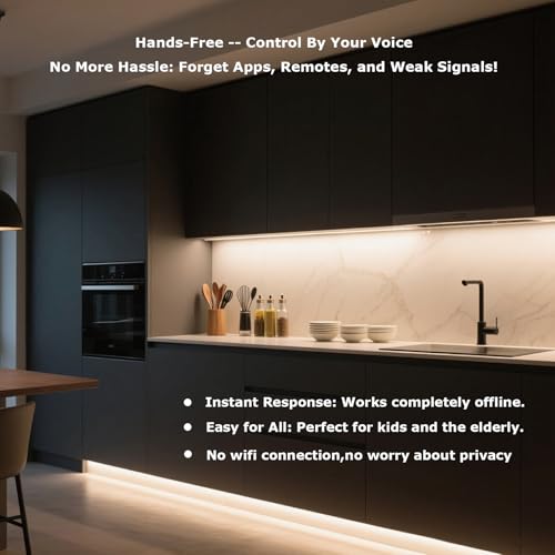 AI Smart Led Strip Lights, Offline Voice Control LED Light Strip White 2700K-5000K,Dimmable Warm White Lights 5 Voice Commands USB Powered for Kids Bedroom, TV Backlight, Kitchen, Mirror Decor - Image 7