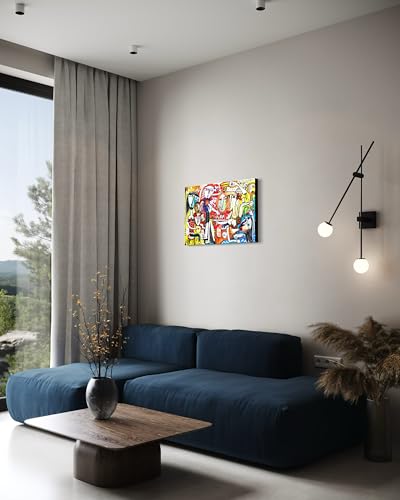 Tableau moderne salon femmes miroir cubiste résout mur vide - 2