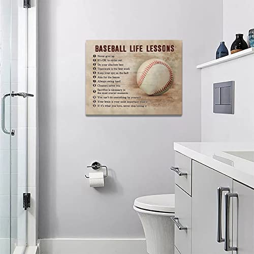 Taimeng ZHANGCHUN-8QJ9OSSEZ1RR Baseball Sports Wall Art Baseball Life Lessons Motivational Quotes Pictures Wall Decor Sports Canvas Prints Painting Framed Artwork thumb #4