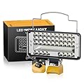 20V Cordless LED Work Light Suitable for Dewalt Battery, 90W 9000LM 7" Flashlight with USB and Type-C Dual Ports Low Voltage Protection 140° Rotating Head (No Battery)