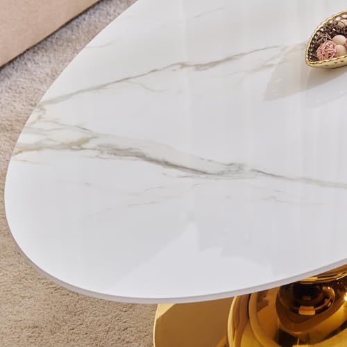 Image of Home Centre | Stockholm | Ceramic Top | Center Table | Coffee Table | White | 1 Year Warranty