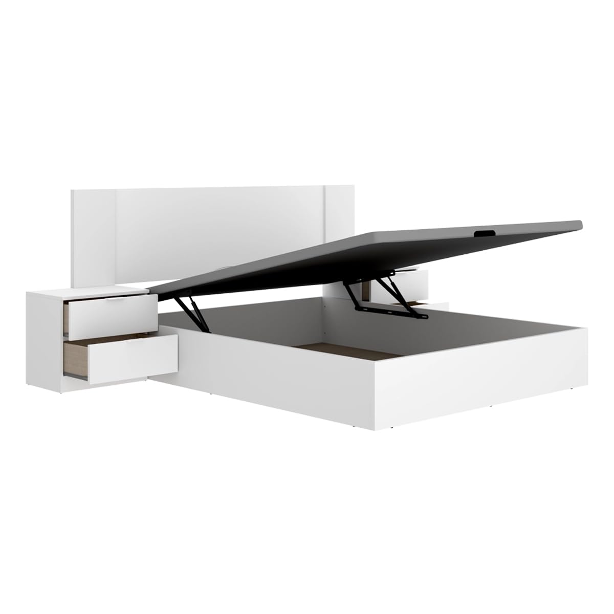 DEKIT - Pack Ahorro Dormitorio Canapé Nest con Cabezal len con 1 Colchón viscoelástico Nova 150 x 190 cm, Altura 20 cm