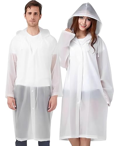 Cosowe Regenponcho Regenmantel für Damen Herren, 2 Stück Regenbekleidung...
