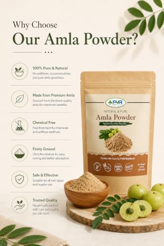 Image of Amla Powder for Hair - 100% Natural & Pure | Supports Healthy Hair & Scalp | No Additives or Preservatives (200g)