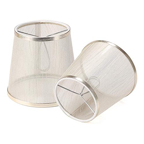 Dasertoe Clip on Gauze Chandelier Lamp Shades Little Wall Candle Light (Gold)