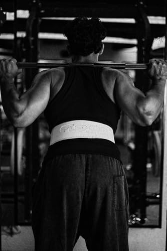 Image of Flexor 10MM White&Black Premium Weightlifting / Power Lifting Lever Belt for Men and Women - Fit for one person; Crafted with Leather with allen key adjustable heavy duty Buckle /Lever for Lower Back Support | Squats | Bench Press | Deadlift Belt (Small)
