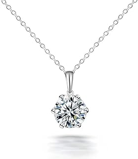 [京珠堂] ネックレス モアサナイト シルバー925 一粒 レディース アクセサリー 女性 プレゼント 金属アレルギー対応 ペンダント シルバー925ネックレス ジュエリー アクセサリー シルバーネックレス モアサナイトネックレス