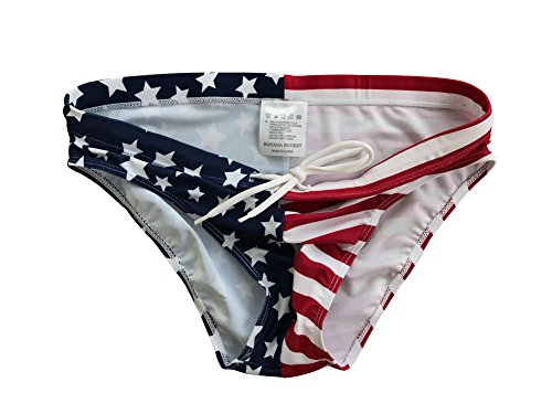 Banana Bucket Men's America Flag Stars Low Rise Swimwear Bikini Briefs Beach Swimsuit3