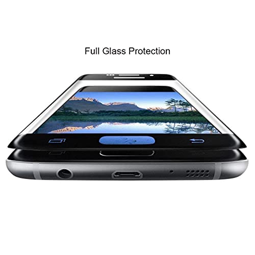 Image of Screen Protector for Samsung Galaxy S6 Edge (Black) Tempered Glass Edge-to-Edge 6D Screen Guard With Installation Kit