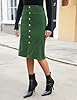 luvamia Button Up Skirt Forest Green Corduroy Skir... #2
