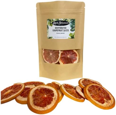 Dehydrated Dried Grapefruit Slices Wheels | 100% Natural | Approx 15 + Servings | Dried Grapefruit for Garnishing Cocktails, Cake Decoration, Baking, Fruit, Tea, Wreaths | Gluten Free | 40 Grams