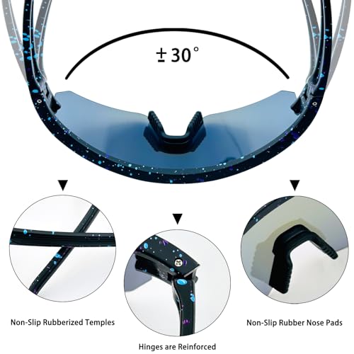 IKTOD Polarized Sports Sunglasses for Men and Women,UV Protection Mens Sunglasses for Fishing Running Cycling Driving3