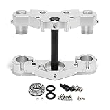 TOFR 6 Degree Raked Triple Tree Kit for Harley Touring Bagger Street Glide Electra Glide Road Glide 2014-2023 with 21' 23' Wheel Silver