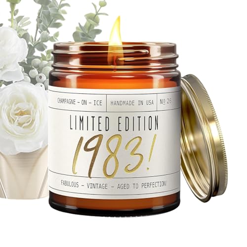 Bougies d'automne, bougie d'anniversaire pour femme,Bougie d’automne d’hiver 9oz Bougies de soja | Décoration d'intérieur, bougie anniversaire avec 40...