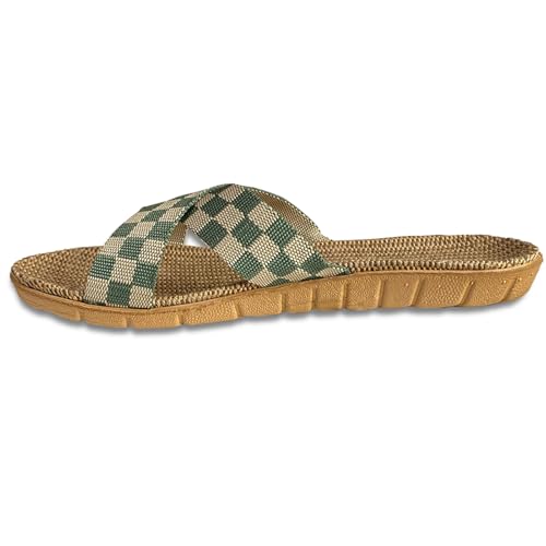 Hwayslon Fashion Unisex Linen Summer Beach Shoes Skidproof Indoor Slippers3