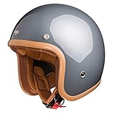 vintage helmet motocross HELM-SCHLOSS: Der Open-Face Helm hat ein integriertes Helmschloss und lässt sich bei einem kurzen Zwischenstopp, mit dem Roller oder Scooter, einfach befestigen sollte kein Roller-Schloss zu Hand sein.