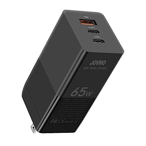 Holiday Deals 🛒 USB C Charger, JOVNO 65W Fast Charger PD Charger GaN 3-Port Foldable Wall Charger, Adapter for iPhone 12/11/XR/Xs, MacBook Pro/Air, iPad Pro/Air, Galaxy S20/S10, Dell XPS 13, Pixel, OnePlus, Switch