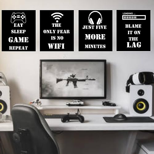 STASH HOUSEVideo Game Decor Set of 4 (10”X 12 ”),Boys Room Decorations for Bedroom, Gaming Wall Art for Kids Boy Playroom Home Decor, gamer wall art,Gamer, Teen boy bedroom, game room,