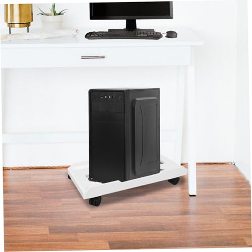 Soporte para CPU bajo el escritorio Uonlytech con ruedas, soporte para torre de computadora para hogar y oficina, superficie lisa, compatible con torres de computadora miniatura 5