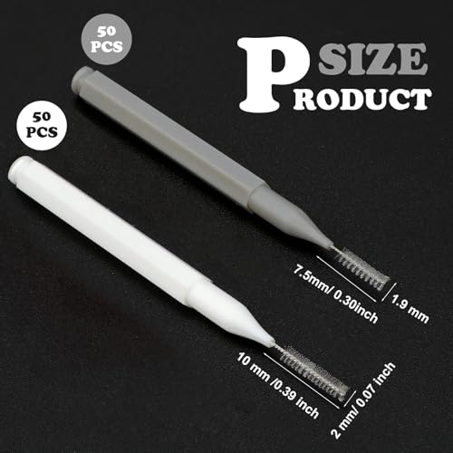Image of Patelai 100 Pieces Braces Dental Brush for Cleaner Interdental Toothpick Dental Tooth Flossing Head Oral Hygiene Flosser Toothpick Cleaners Tooth Tool(White, Grey,Ideal Size)