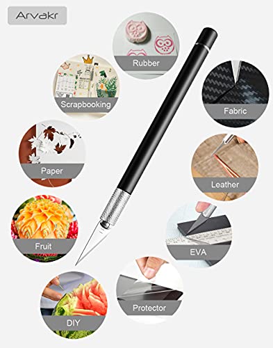 Craft Hobby Knife, Exacto Knife, 2 Knives and 60 Blades with a Bag, Precision Cutter Knife for Cutting Carving Scrapbooking Stencil, Black with Bag - Thumbnail 4
