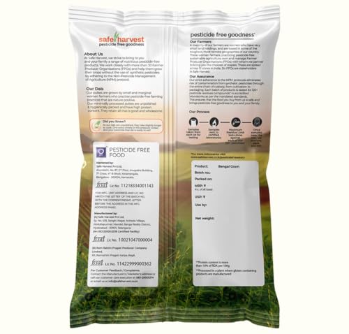 Image of Safe Harvest Pesticide Free Bengal Gram | Black Chana | Vegan | Gluten Free - 1kg